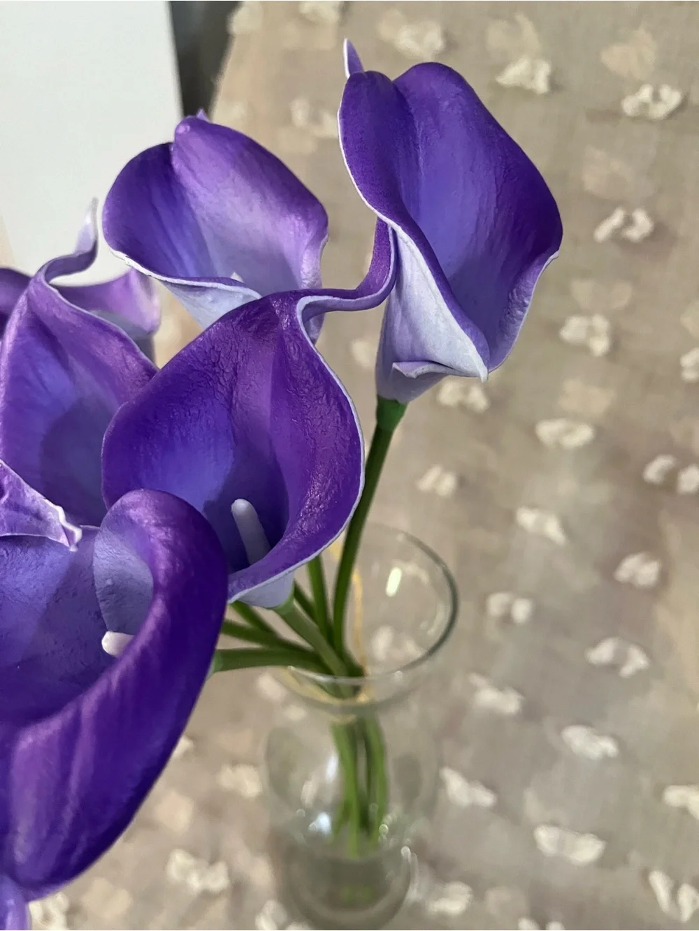 Six Purple Artificial Calla Lily Bouquet - Home Accents